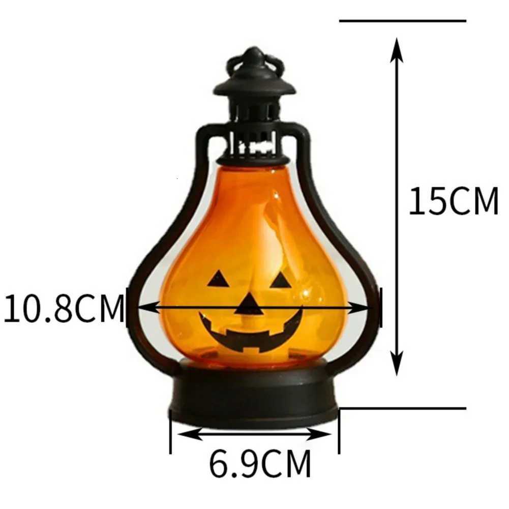 1pc Battery Powered Portable Horror Halloween Pumpkin Ghost Lantern for Bar Desktop Ornament Halloween Atmosphere Party Decor XJ250804