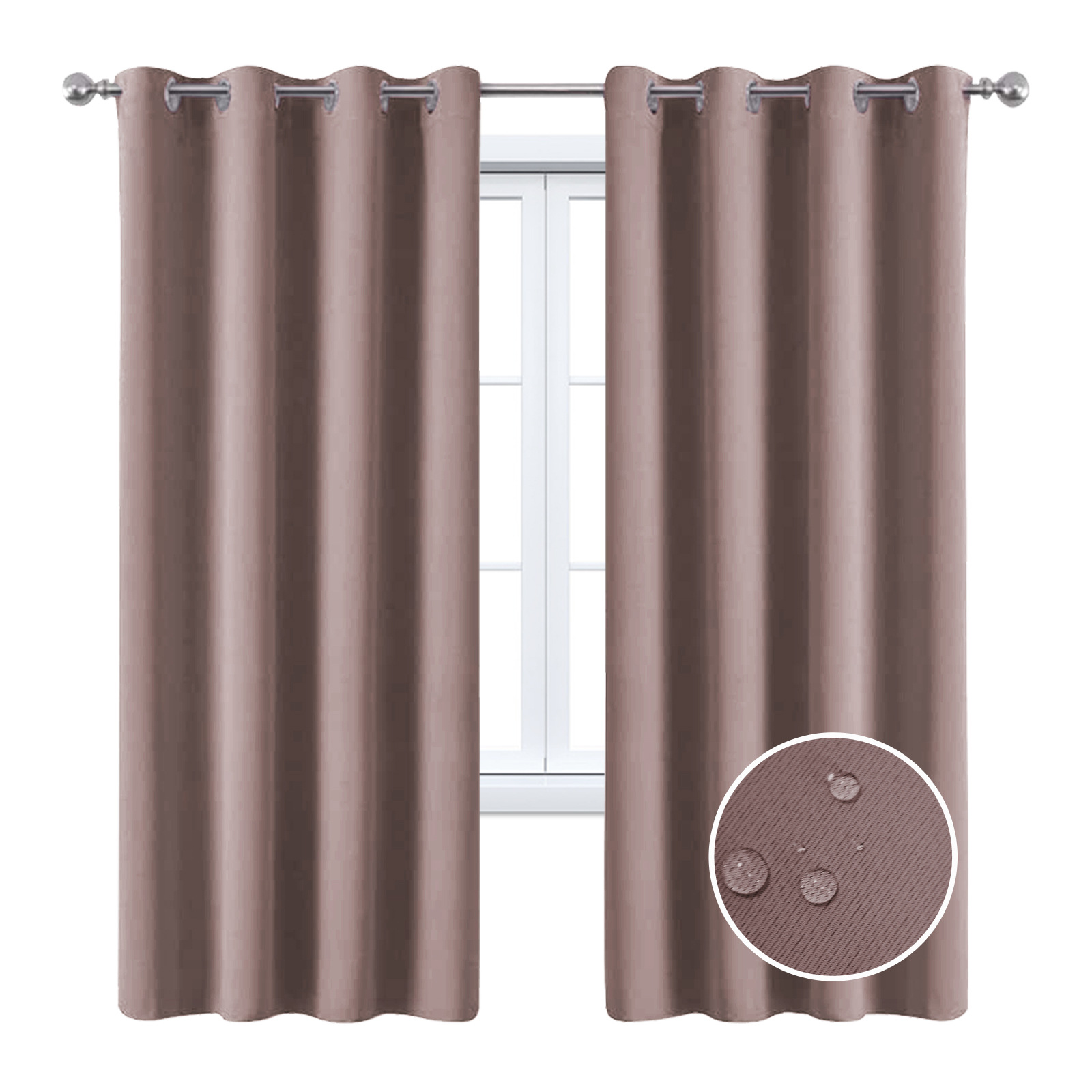 YL-36806 Factory Wholesale Cross-border Full Blackout Cloth Solid Color Balcony Sunscreen Insulation Outdoor Waterproof Curtain Finished Perforated Cu