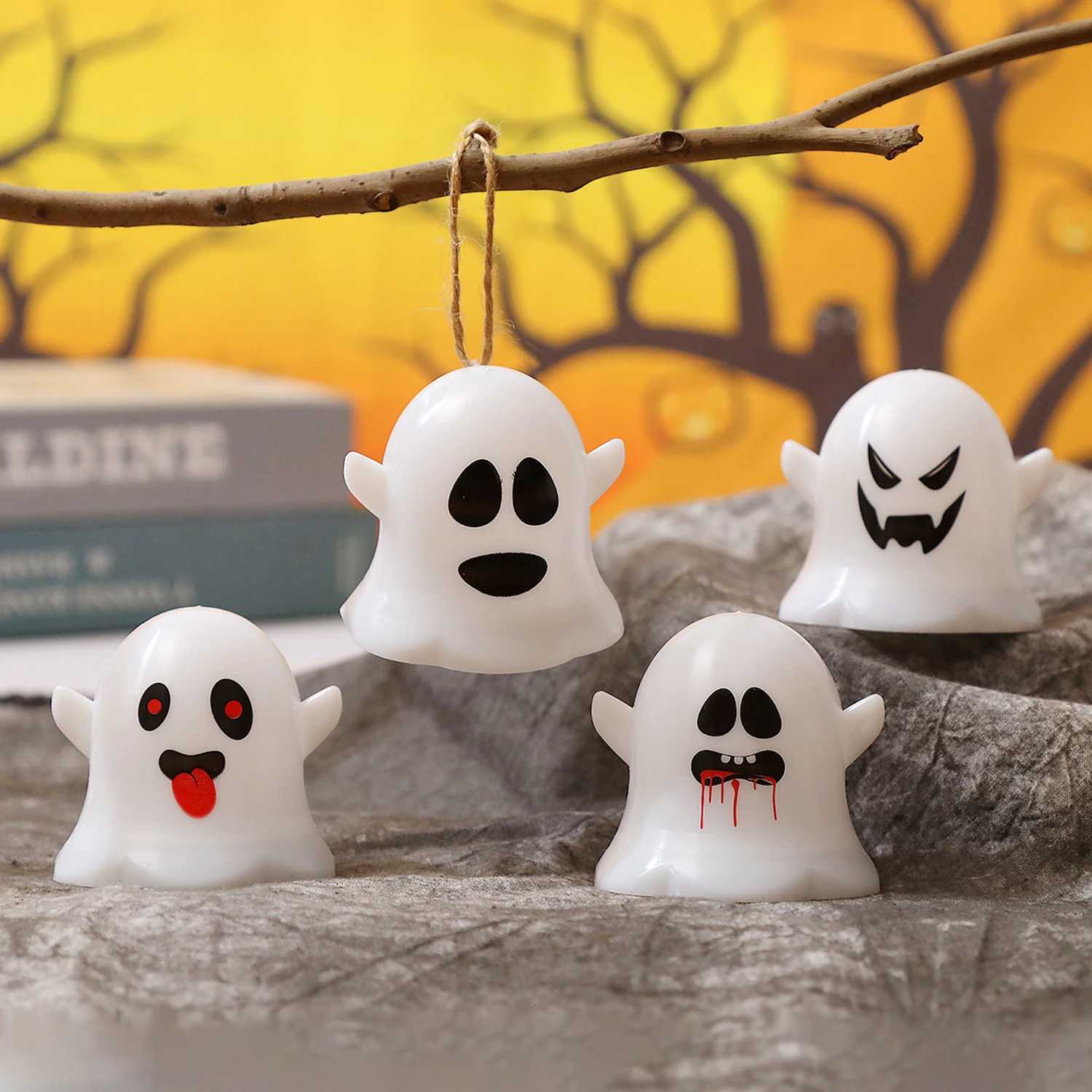 Halloween LED Candle Light Scary Ghost Skull Lamp for Home Bar Decoration Haunted House Halloween Party Atmosphere Horror Props XJ250804