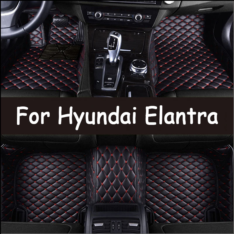 Custom Automotive Car Floor Mats For Hyundai Elantra 2012 to 2015 Auto Luxury Leather Men Women Car Mats Full Coverage