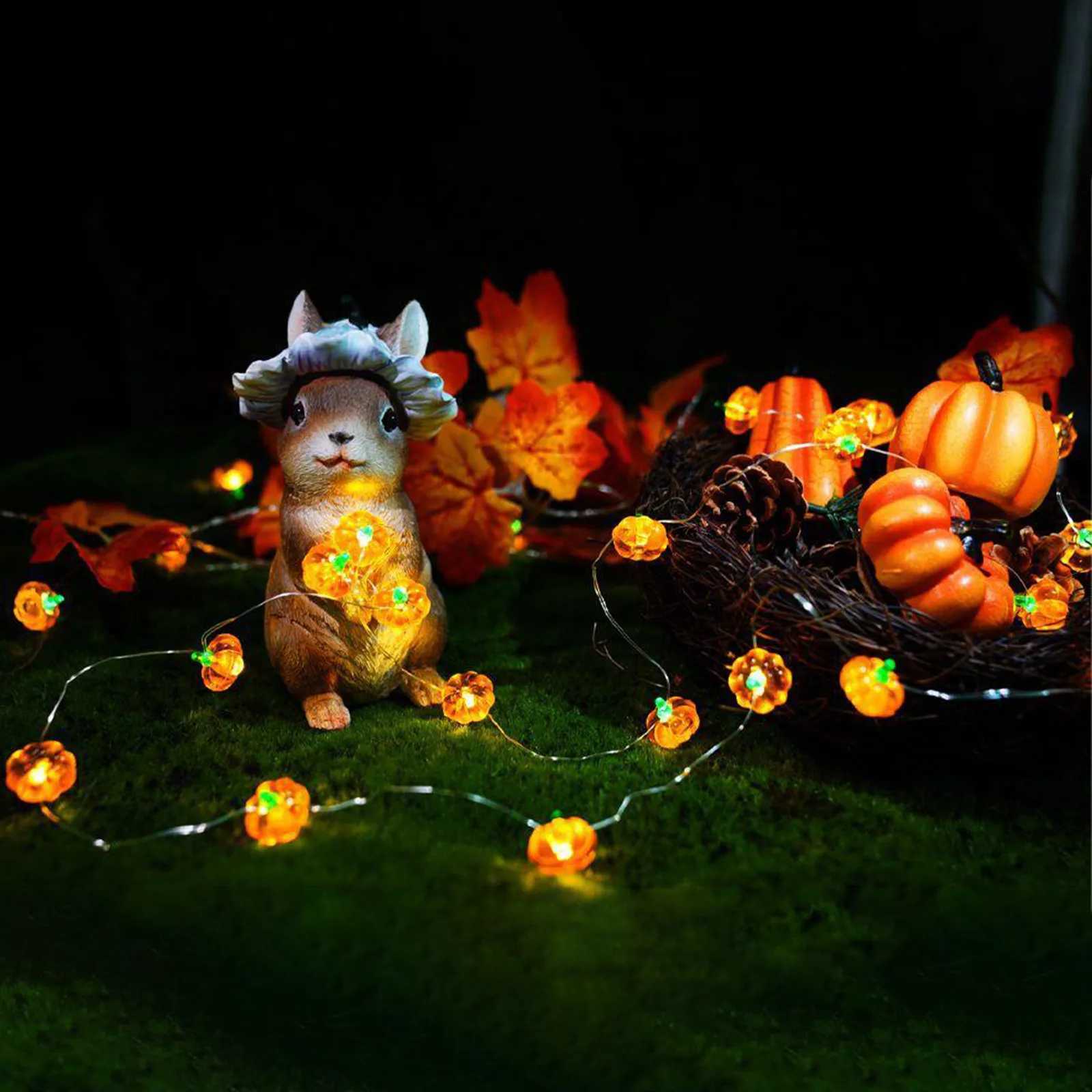 Pumpkin Horror Eyeballs LED String Lights Portable USB 20 40 LEDs Halloween Party Decoration for Home Bar Atmosphere Decor XJ250804
