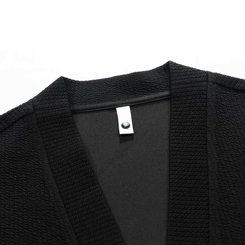 Cardigan Sweater Korean Vintage Popular Zipper Jacket Oversize Black Zipper Loose Male Business Simple Plus Size 6XL 7XL 8XL XJ250805