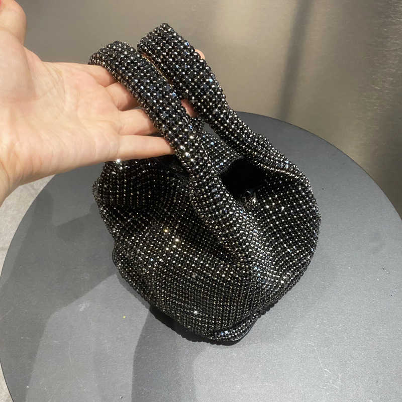 Free shipping designer bags Evening Bags Women s with Rhinestones Handheld Bucket Bag Single Shoulder Crossbody Chain Small Handbag 250805