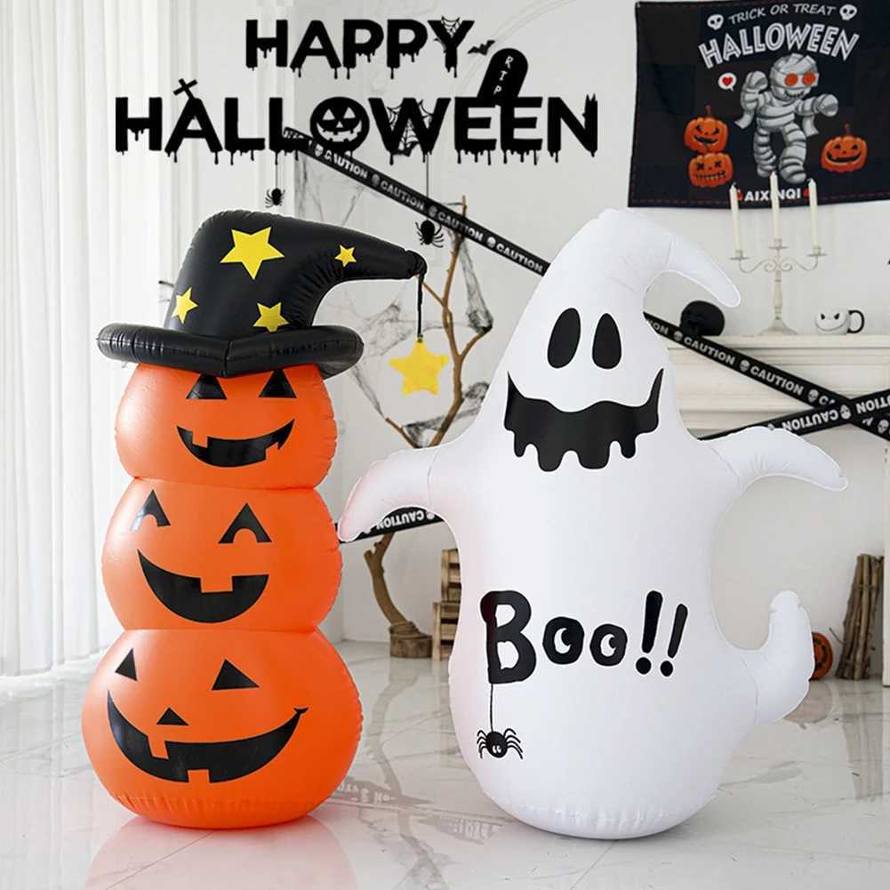 Halloween Standing Inflatable Pumpkin Scary Inflatable Pumpkin Ghost Windproof Festival Theme Indoor Outdoor Garden Decorations XJ250804