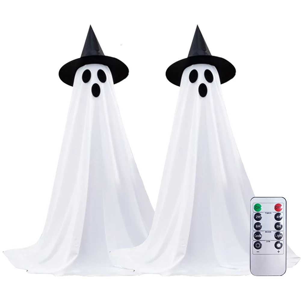 1/2 Pack Halloween Ghost Lights Spooky Ghost Decor with Remote Control String Lights Light Up Ghost Lighted Spooky Ghost Decor XJ250804