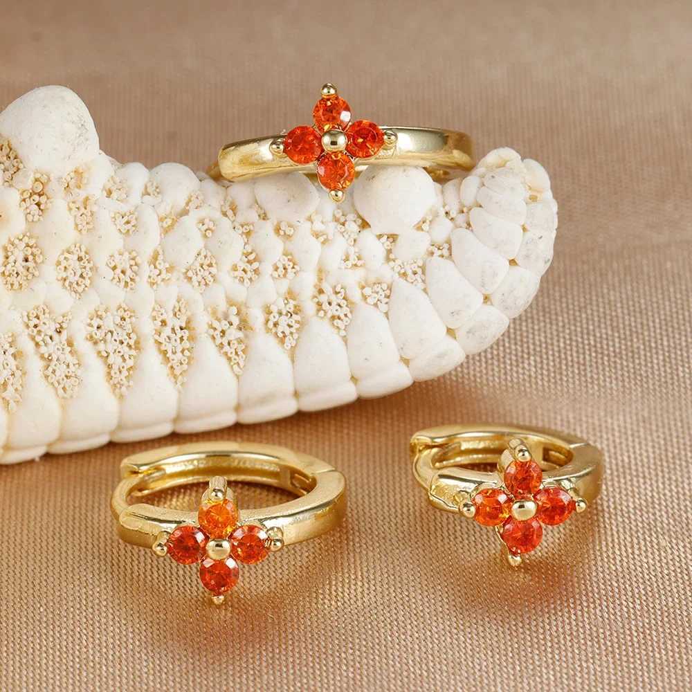 3PCS Simple 6mm/8mm/10mm Flower Zircon Hoop Earrings Set For Women 18K Gold Plated Stainless Steel Huggie Piercing Jewelry Gifts Y250804