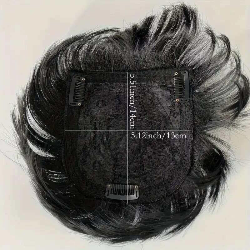 Synthetic Top Replacement Pieces, Middle Aged And Elderly Wigs, Short Straight Hair, Chemical Fiber Men's Hair Pieces