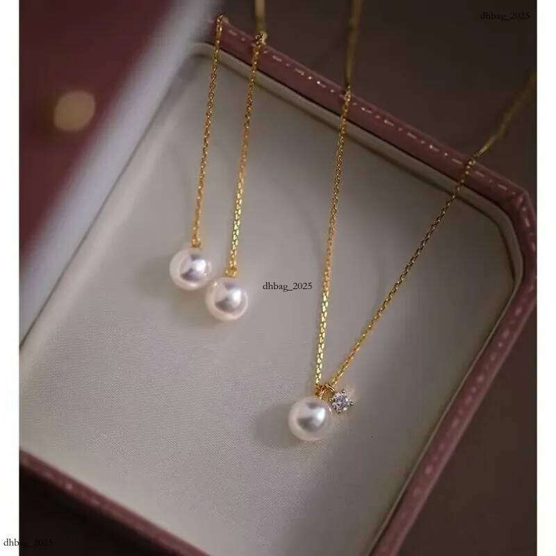 S Pearl Necklace with Small Zircon Light Niche Collarbone Chain Jewelry