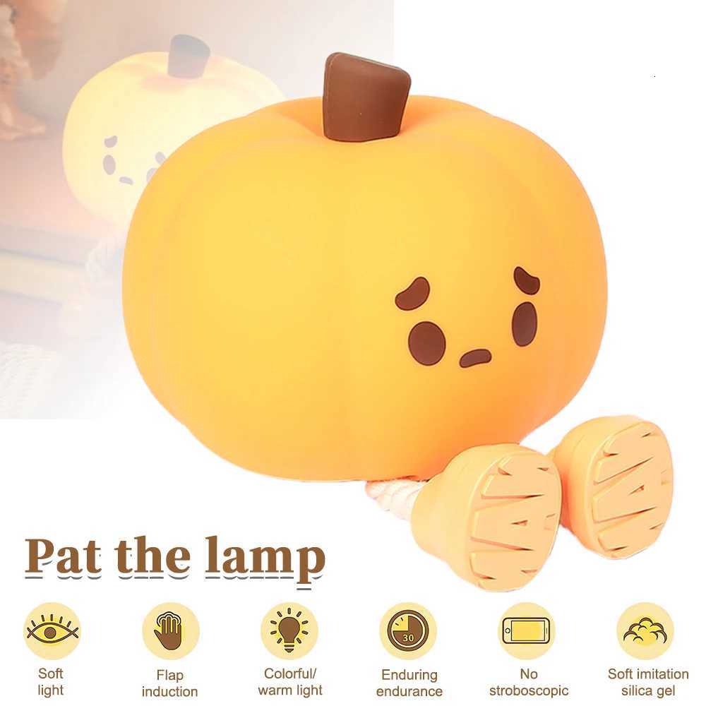 Night Light Cute Lamp Pumpkin Touch Sensor Lamp Christmas Night Lamp Silicone LED Rechargeable Lamp XJ250804