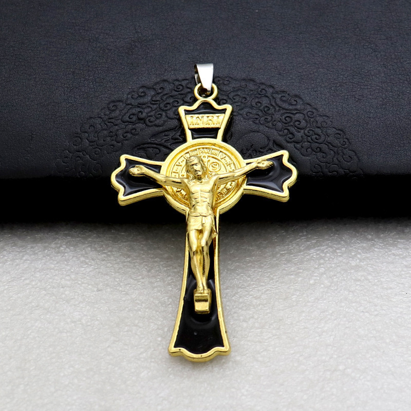 religious cross christian jewelry cross pendant saint benedict cross pattern pendant necklace. 231225