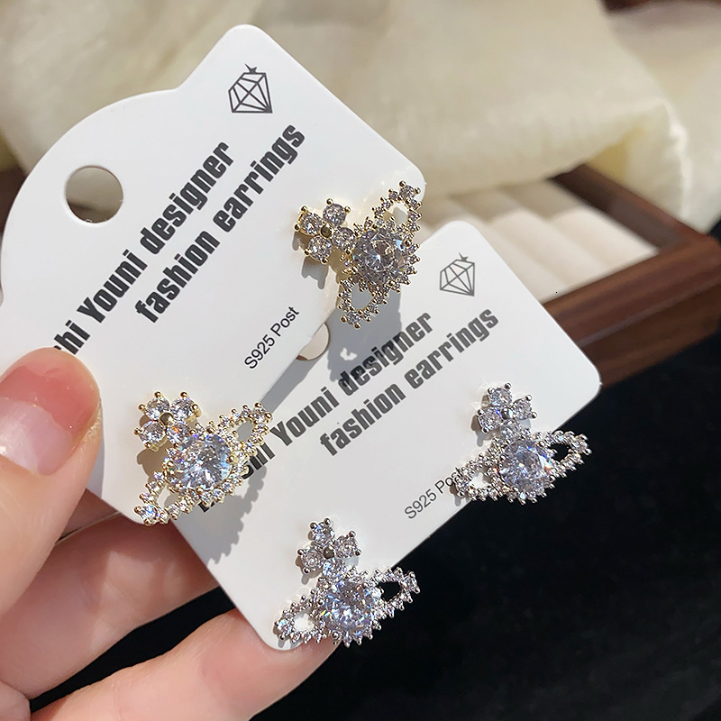 Free Shipping 2025 New Designer Jewelry Light Luxury Elegant Earrings For Women High-end Saturn Stud Earrings Exquisite High-grade Unique Niche Ear Je