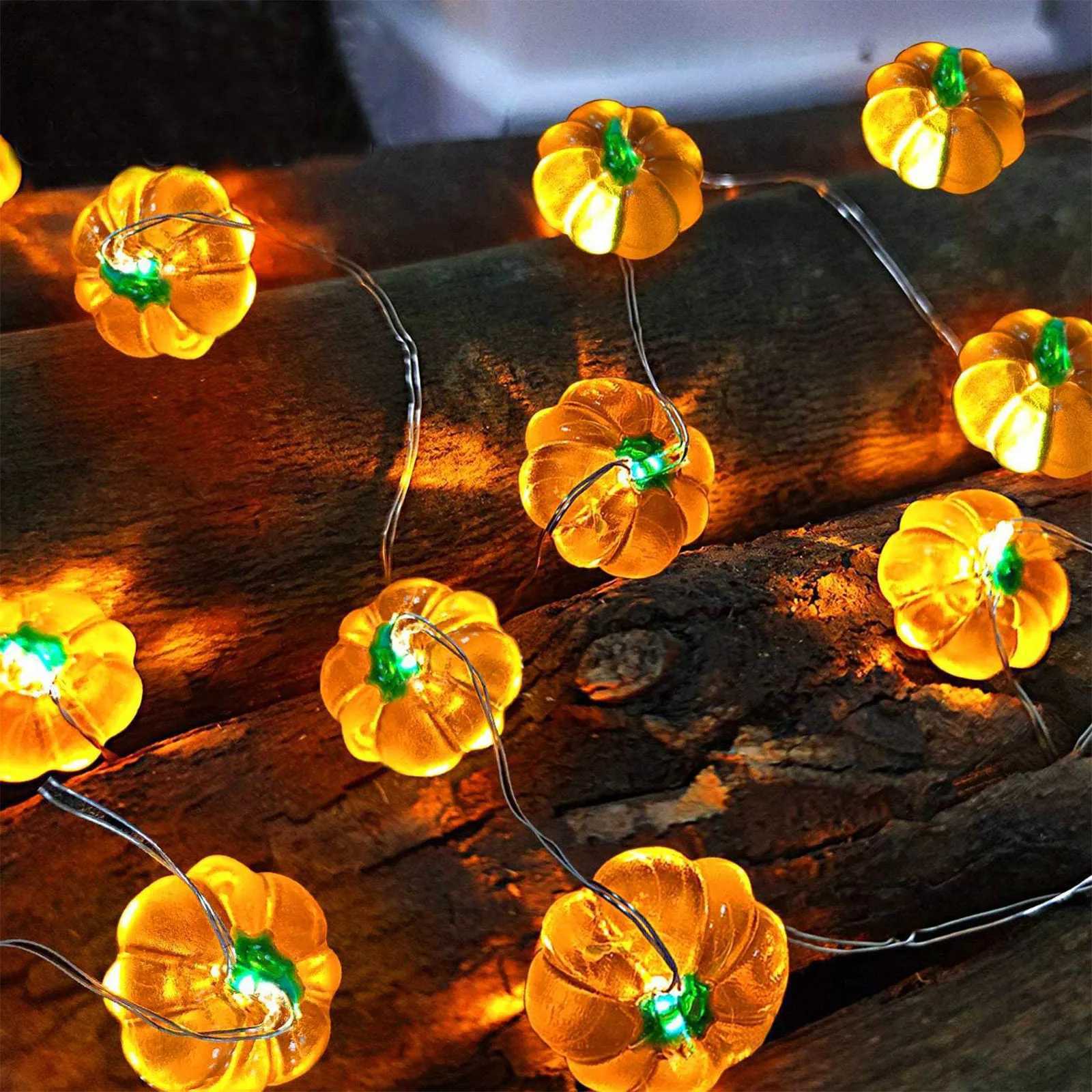 Pumpkin Horror Eyeballs LED String Lights Portable USB 20 40 LEDs Halloween Party Decoration for Home Bar Atmosphere Decor XJ250804