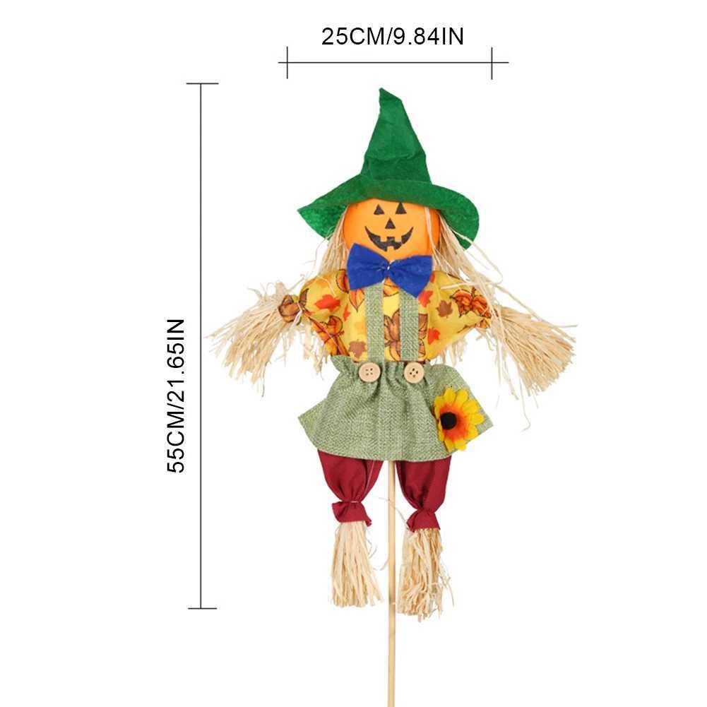 Small Halloween Scarecrow Decoration Fall Harvest Standing Scarecrow Decors for Autumn Halloween Garden Yard Decoration XJ250804