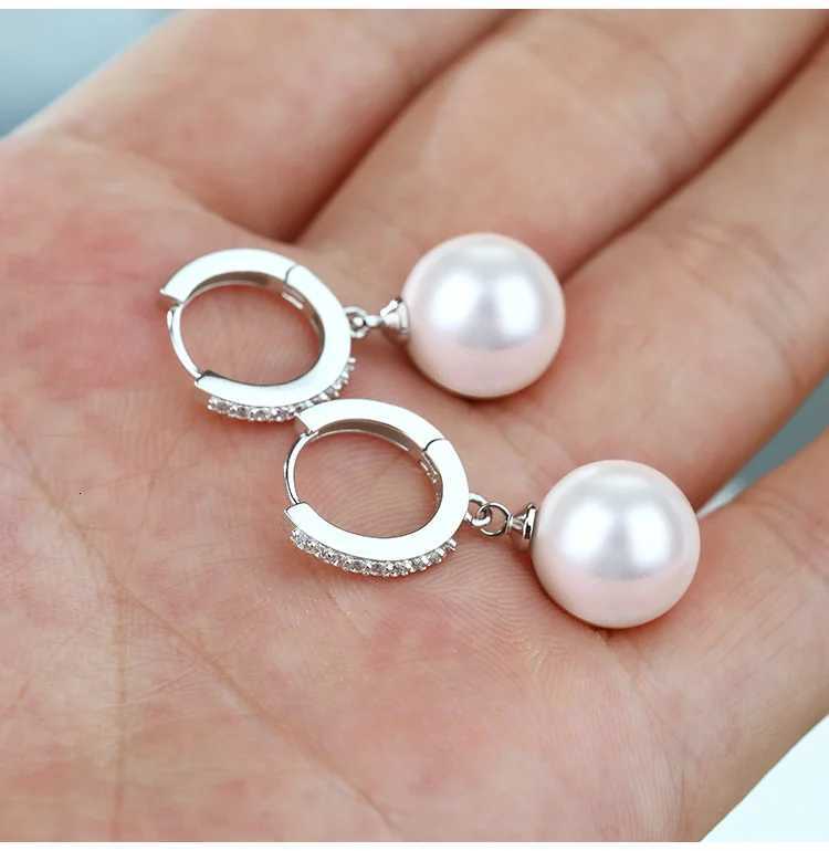 925 Sterling Silver Freshwater Pearl Earrings Crystal Jewelry for Women Wedding Gift Party Classic Y250804