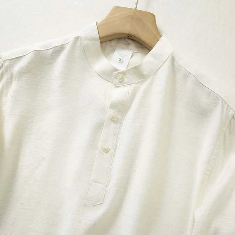 100% Cotton Shirt Man Japanese Style White Men Old Money Shirts Mens Fashion Cotton T-shirts Long Sleeve Streetwear Plaid Male Luxury XJ250805