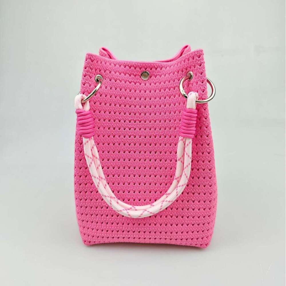 Ring Three-Dimensional Magnetic Buckle New Knitted Striped Fly Woven Bag