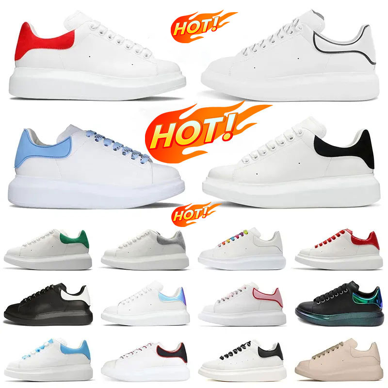 Free Shipping Designer shoes Alexander MQ Platform Sole Sneaker Leather Sneakers Pairs Men Women Black veet Trainers Rubber Platformsole Outdoor Shoe