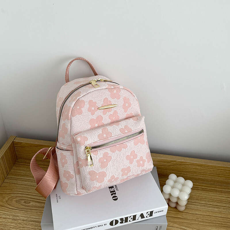 Trendy Printed Canvas Women's 2025 New Korean Style Shoulder Bag Casual Handbag Simple Large Capacity Backpack