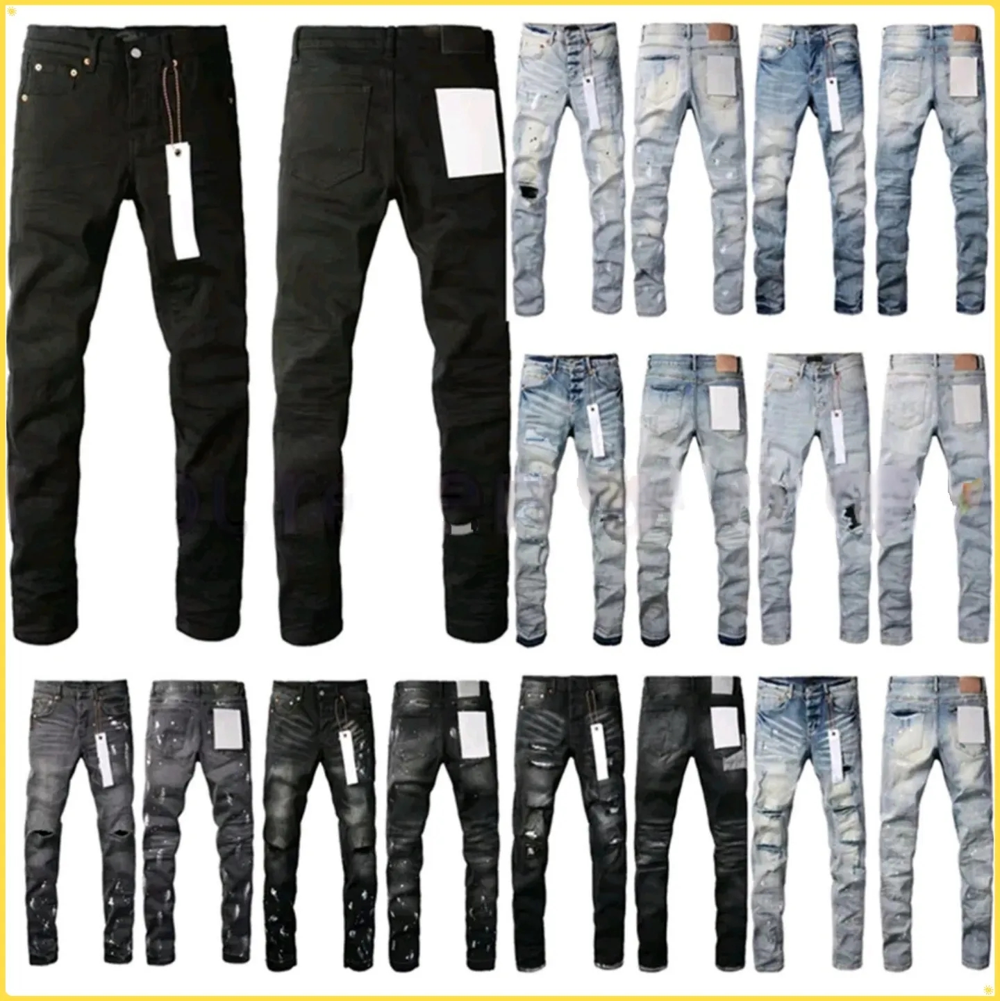 purples jeans Mens Trousers ksubis jeans Denim Jeans Men Black Pants High-End Quality Straight Retro Ripped Biker Jean Slim Fit Y2KStreet Hip Hop Rock Size 28-40 DY