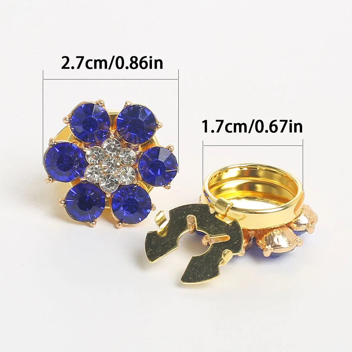 2PCS Cufflinks Shirt Button Covers Women Men Buttons Blind Rhinestone Flower Cuff link Sleeve Button Clothing Accessorie 250804