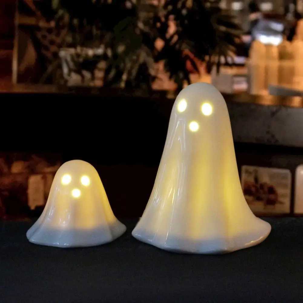 3Pcs Light Up Ghosts For Indoor Halloween Decorations Battery Powered White Mini Ghost Figurines With LED For Spooky Halloween XJ250804