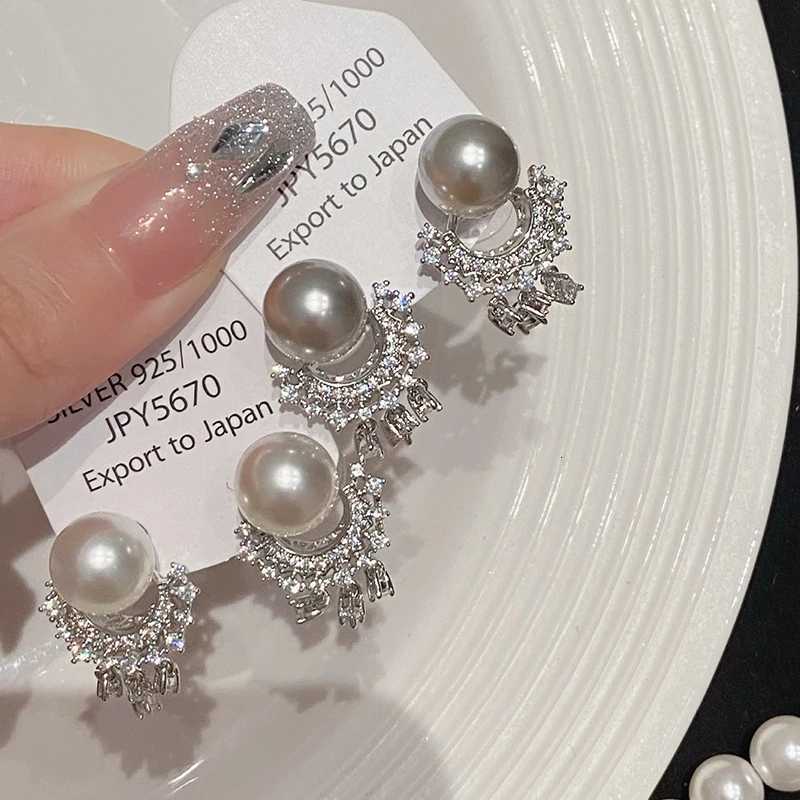 Exquisite Pearls Crystal Tassels Drop Earrings Zircon Pearl Luxury Stud Earrings For Women Brincos Pendientes Fine Jewelry Gifts Y250804
