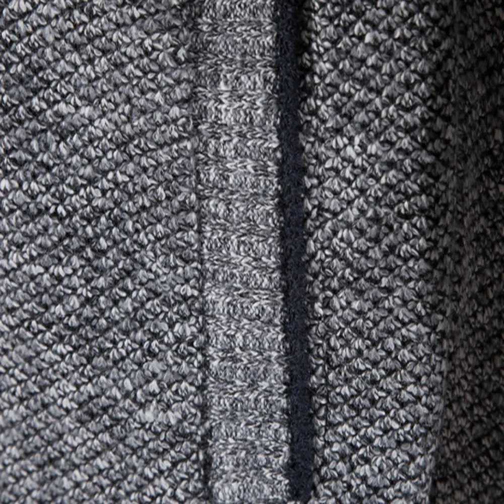 Autumn Winter New Men Trendy Knitted Cardigan Fleece Zipper Sweater Mens Warm Coat Stand-up Collar Solid Color Sweater Cardigan XJ250805