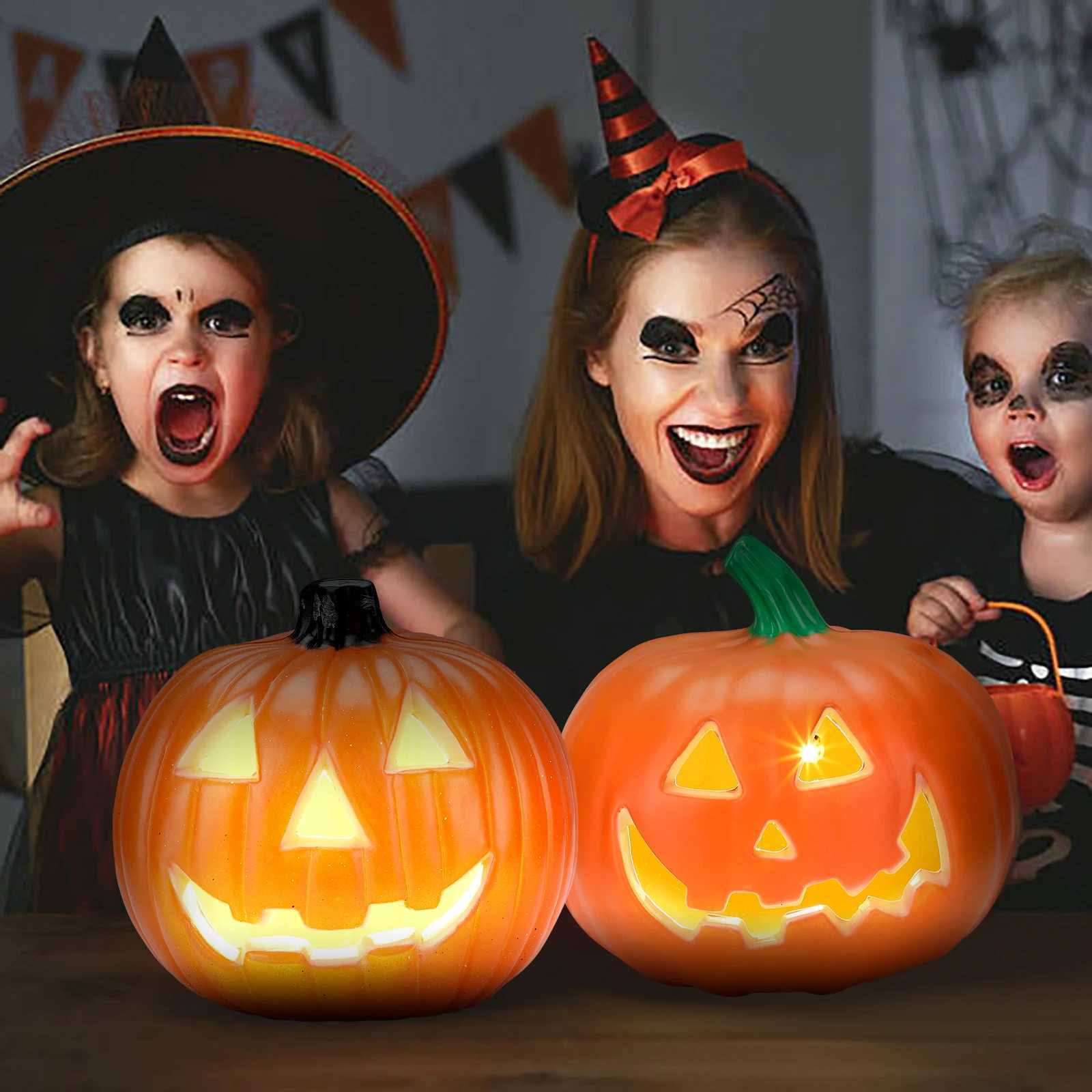 Halloo Decorative Lights Halloween Decorations Halloween Easter Face Funny Hallow Pumpkin Lights Decorate Holiday Decorations XJ250804