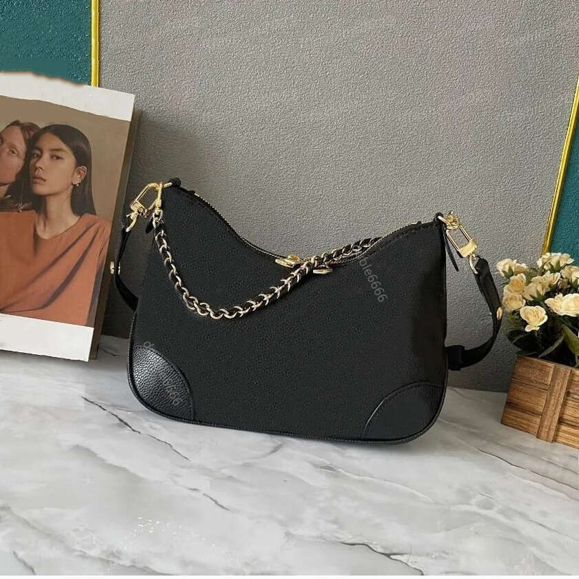 Designer man business Black embossing Shoulder Bag Leather hobos bags Women tote underarm lady vintage lassic chains bag Crossbody bag messenger bag chest bag
