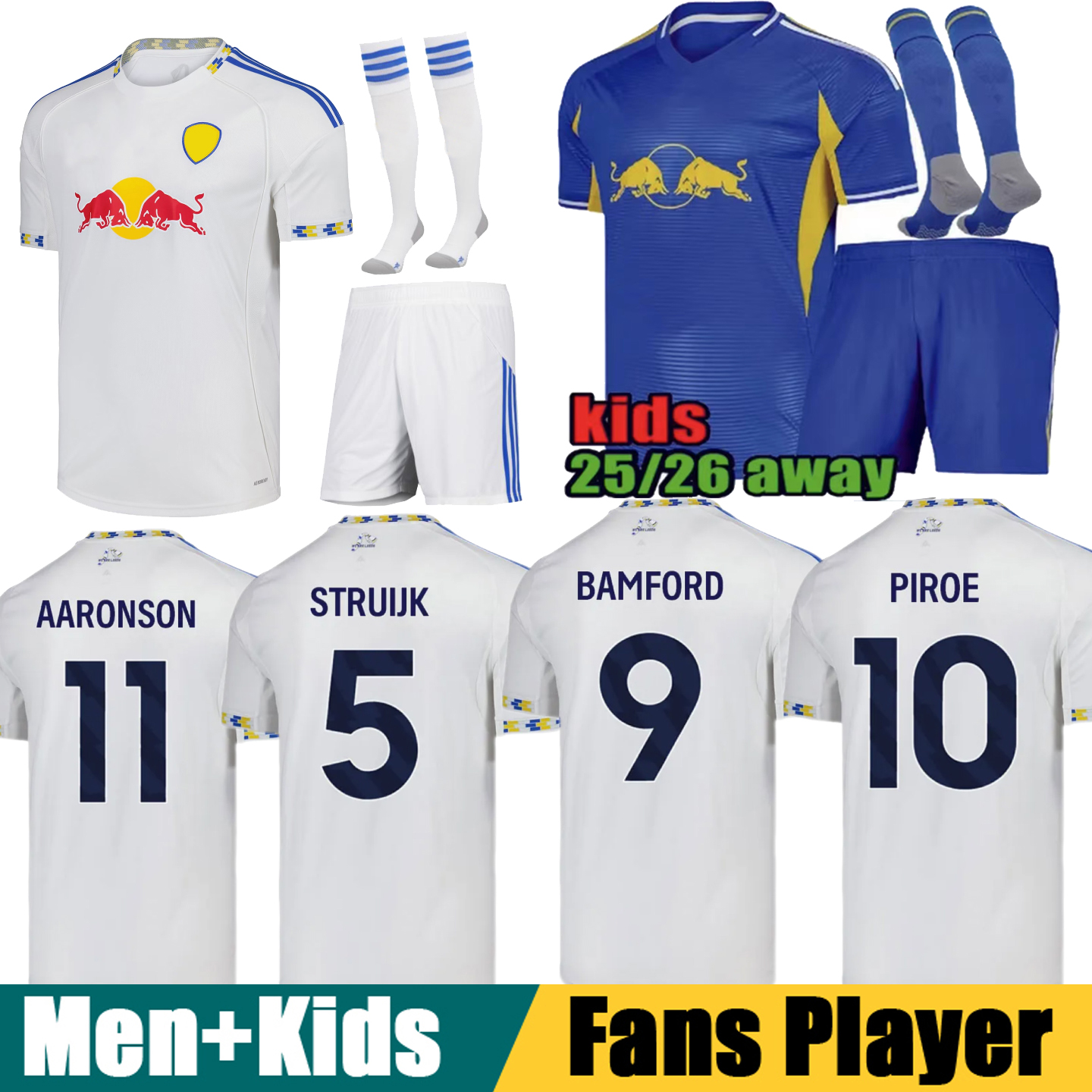 25 26 AMPADU Llorente Soccer Jerseys STRUIJK PIROE AARONSON MATEO JOSEPH Football Shirt 2025 Uniforms Men Kids Kits RODON ROTHWELL BAMFORD