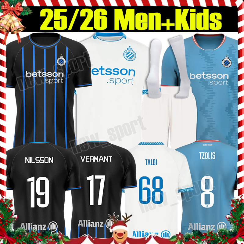 4XL 2025/26 ClUb BrUGge Soccer Jerseys TZOLIS JUTGLA VANAKEN NILSSON TALBI VERMANT VETLESEN ONYEDIKA MIGNOLET MECHELE JASHARI Men kids kit socks Football Shirts