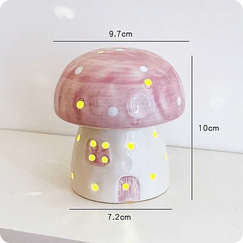 New Creative Mushroom Nightlight Bedroom Bedlight Mini Desktop Sunset Night Lamp Girl Heart Dream Ceramic Light Led Night Light XJ250804