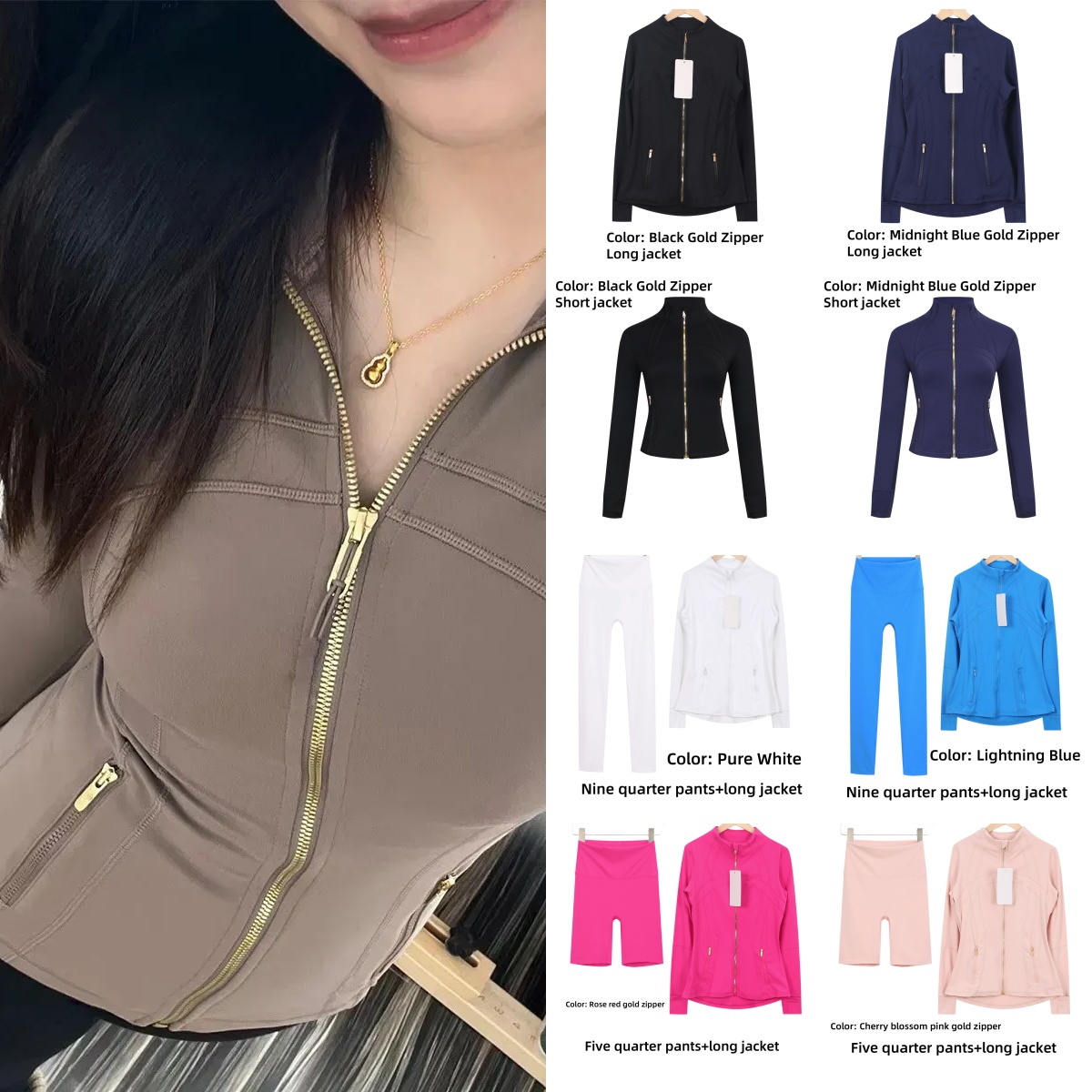 Yoga Jacket Women Define Workout Sport Coat Fitness Sports Quick Dry Activewear Top Solid Zip Up Sweatshirt Sportwear jump girl close skin take overcoat speed up