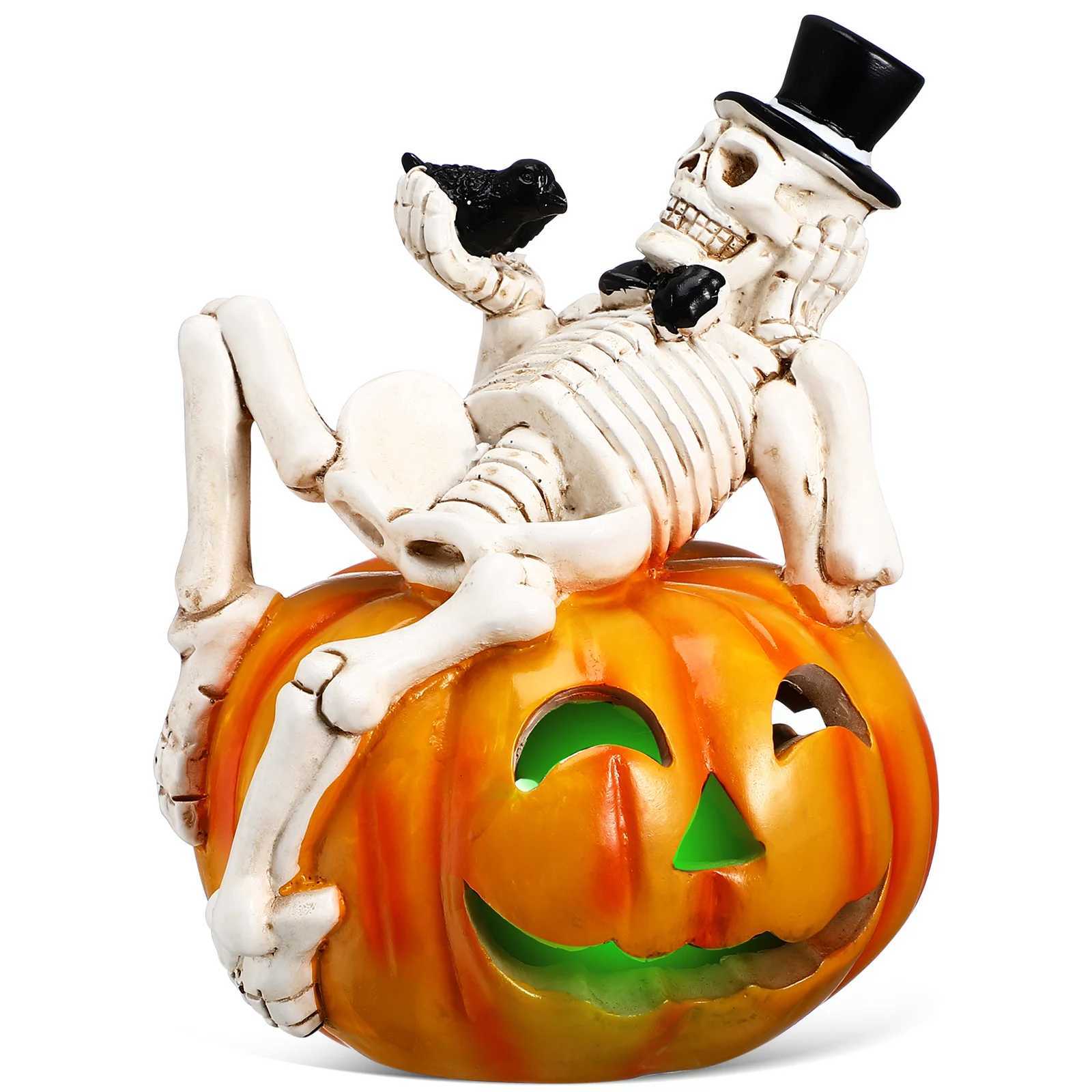 Pumpkin Lantern Decoration Halloween Light Decorations Lights Table Figurines Mini XJ250804