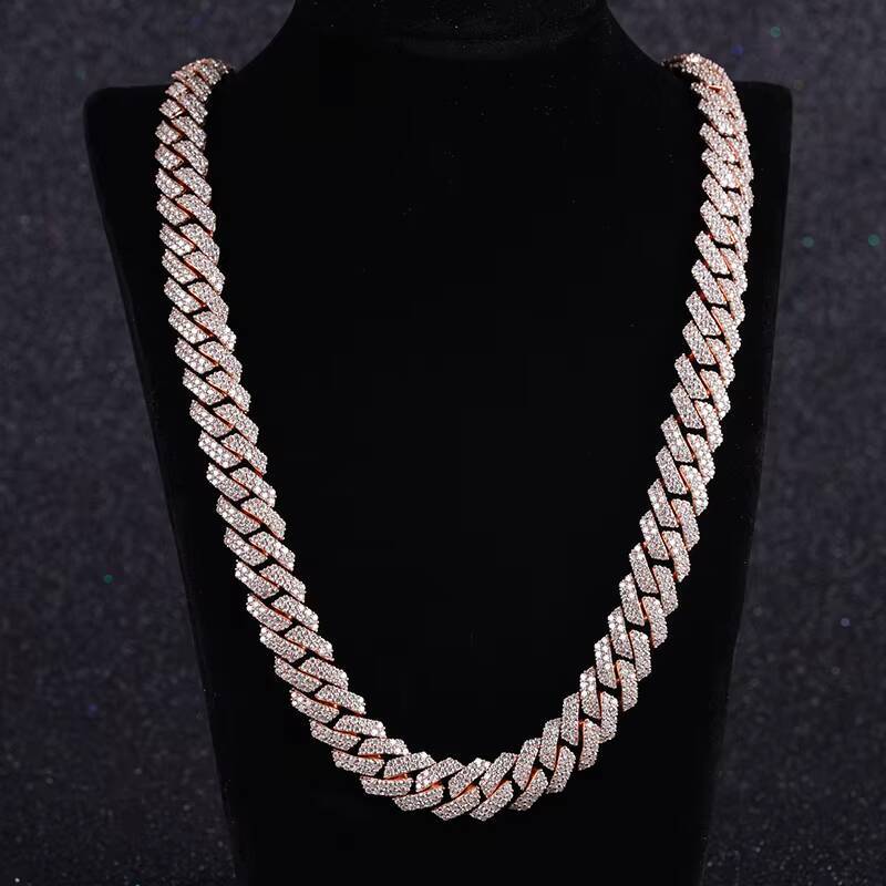 Diamond Cuban Chain S925 Sterling Silver Moissanite Cuban Link Chain Cuban Necklace