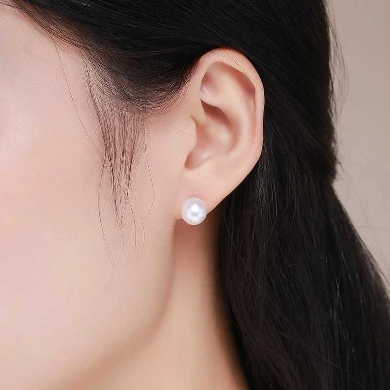 925 Sterling Silver Bread-type Natural Freshwater Pearl Screw Back Stud Earrings for Women Girls Piercing Jewelry Y250804
