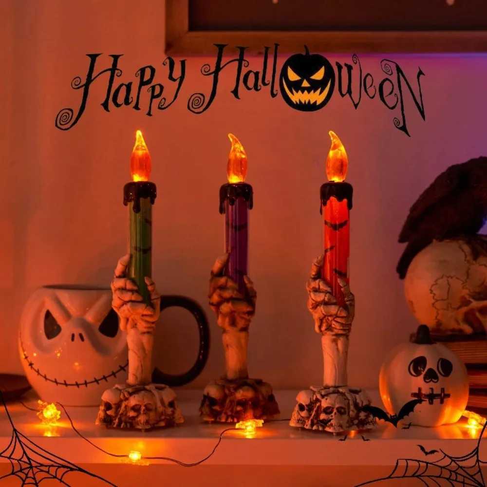 Bright Candles Cosplay Decoration Table Lamps Skull Hand Lamps for Summer Party Gifts Camping and Haunted House Decorations XJ250804