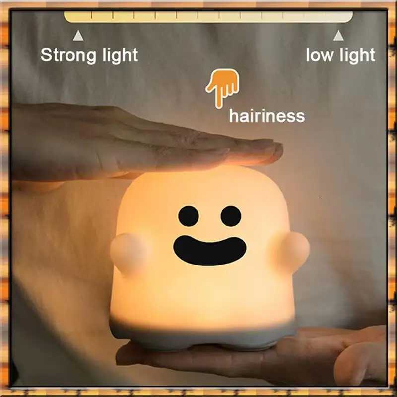 78K New Cute Ghost LED Night Light Touch Sensor Rechargeable Silicone Lamp Perfect Holiday Gift B XJ250804