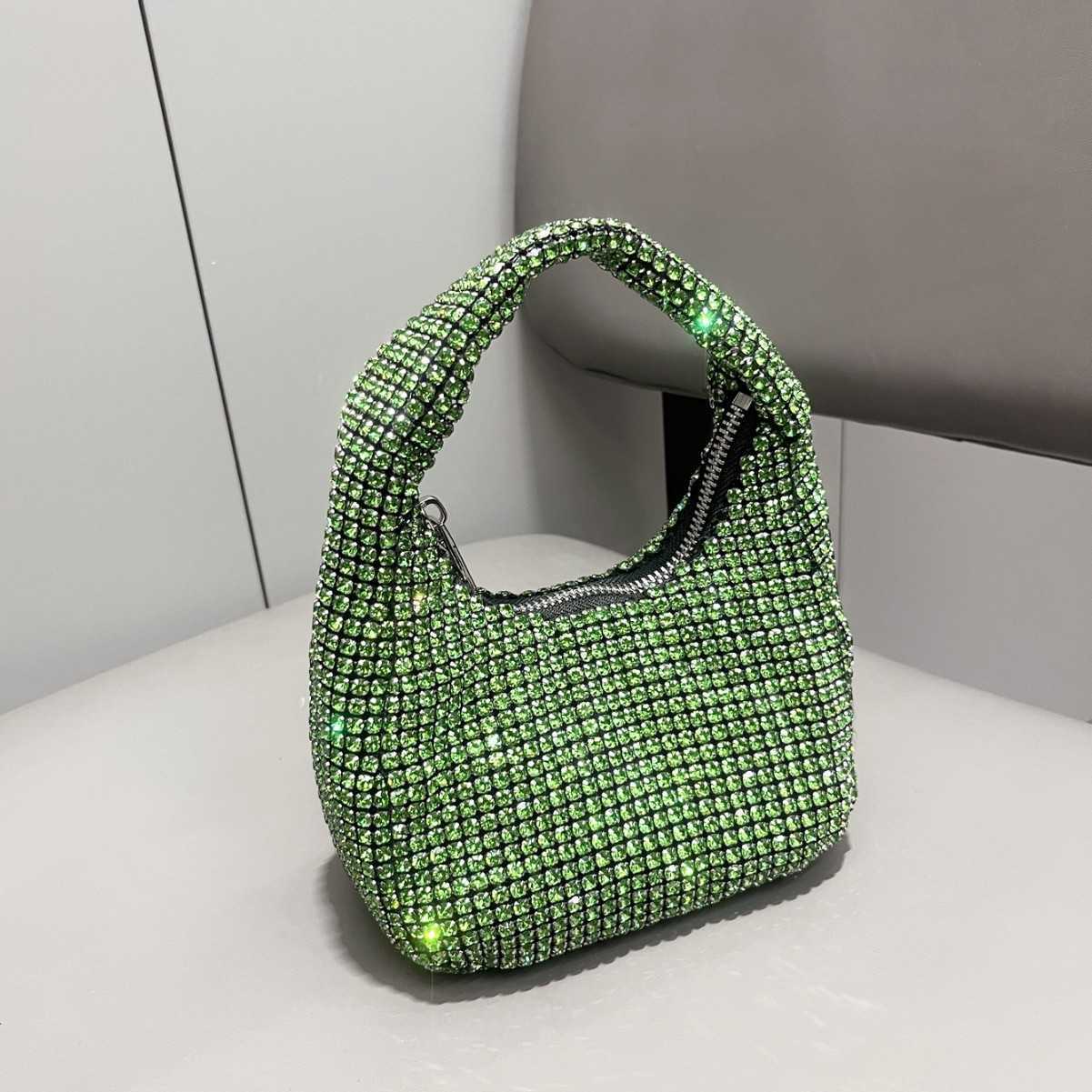 designer bag 2025 New Product AW Full Diamond Shiny Handbag Inlaid Diamond Evening Bag Small Square Bag Versatile Bag