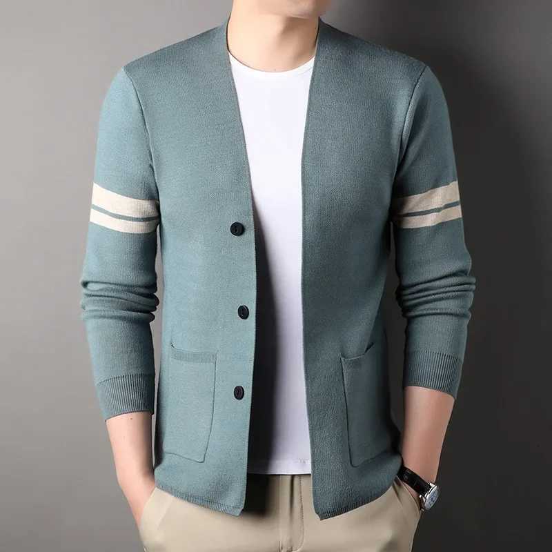 Knitted Cardigan for Men Thin Style 2024 Spring and Autumn Casual for Young and Middle-aged Shawl Sweater for Outer Wear Woolen XJ250805