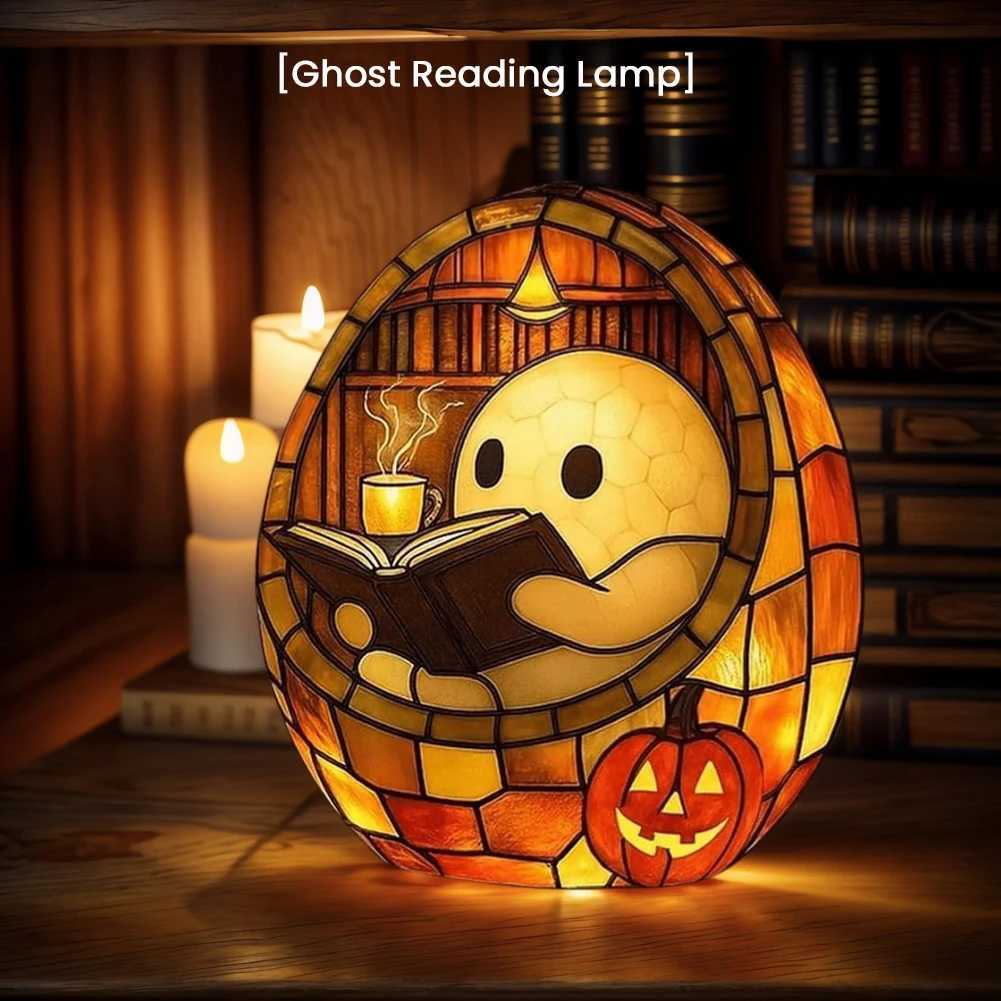 Ghost Reading Book Lamp Halloween Retro Bookish Aesthetic Lamp Halloween Readers Bookish Aesthetic Light Halloween Decor XJ250804