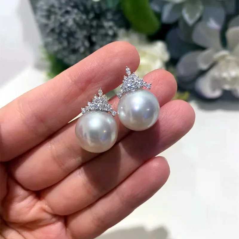 New 925 Sterling Silver Pearl Zircon Earrings Shining Charm Simple Style Women Earrings Birthday Gift for Friends Fine Jewelry Y250804
