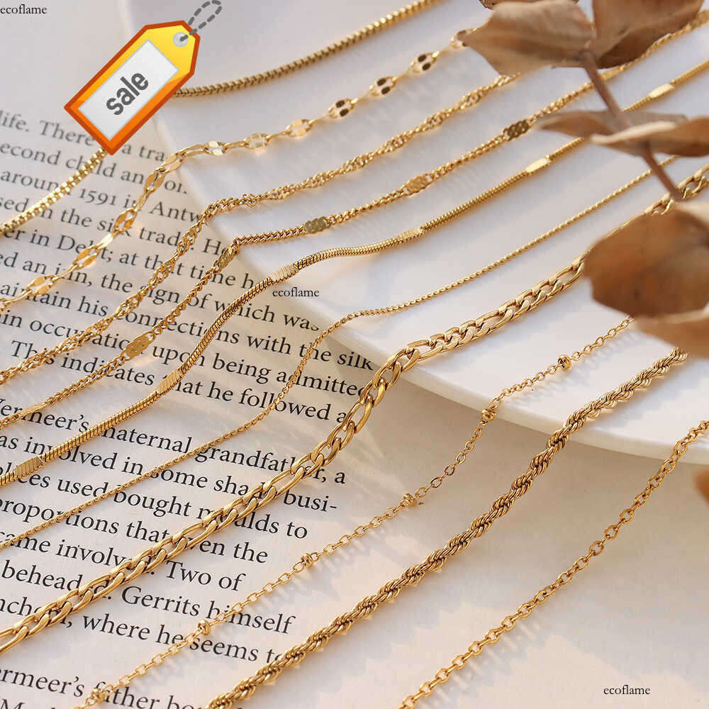 Free shipping Custom Stainless Steel Necklace Chain Gold Plated Link Rope Snake Bead Figaro Box Chain For Jewelry Making