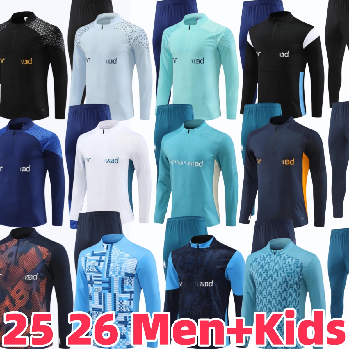 2025 26 kids men Mmarseille tracksuits GREENWOOD BALERDI MarseilleES survetement 24 25 26 soccer Training Olympique OM tracksuit football Sportswear jogging kit