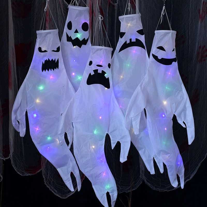 Halloween Decoration Scary Ghost Windsock Glows in The Dark Party Gifts Party Hanging Flags Day of The Dead DecorationXJ250804