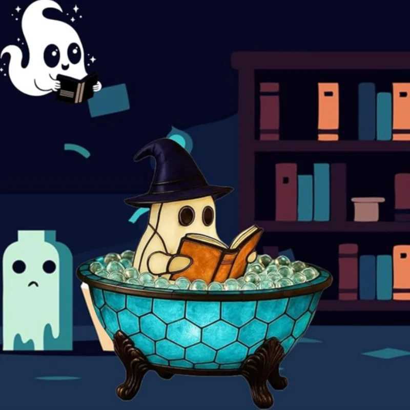 Ghost Bubble Bath Lamp Halloween Ghost Night Light Cute Led Lamp For Bathroom Decor Ghost-themed Table Lamp For Party Or Gift XJ250804