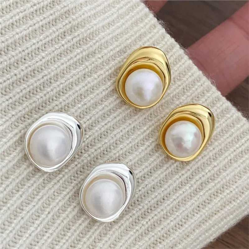 Light Luxury Imitation-Pearl Stud Earrings for Women Geometric Temperament Earring Jewelry Gifts womens earrings Y250804