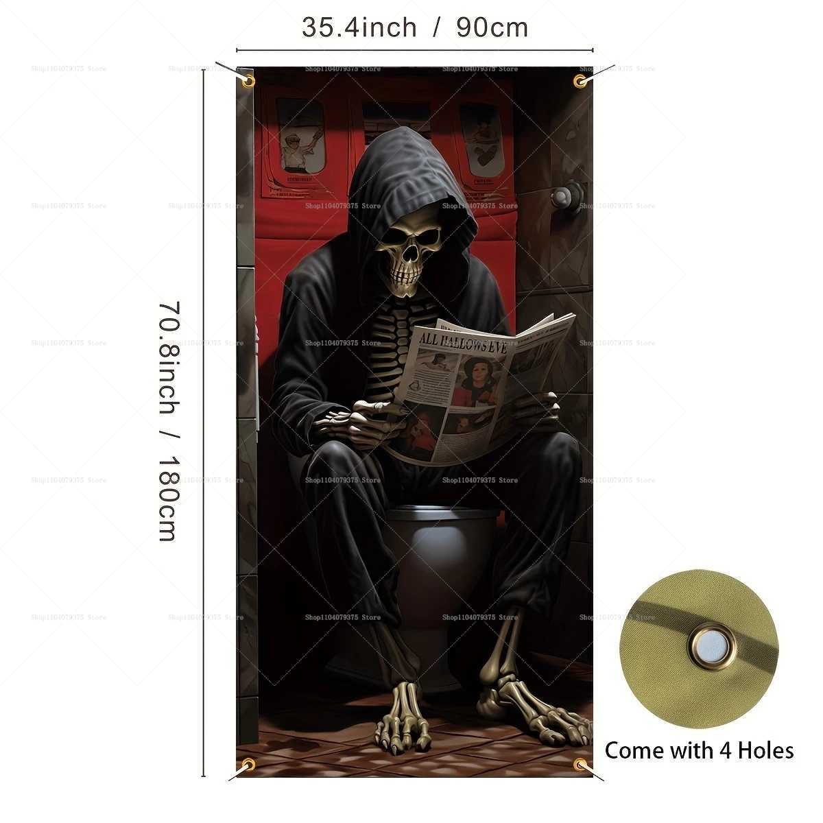 Halloween Party Decorations Spooky 2D Door Banner Party Skull Pumpkin Wizard Porch Banner Photo Booth Frame Prop SuppliesXJ250804