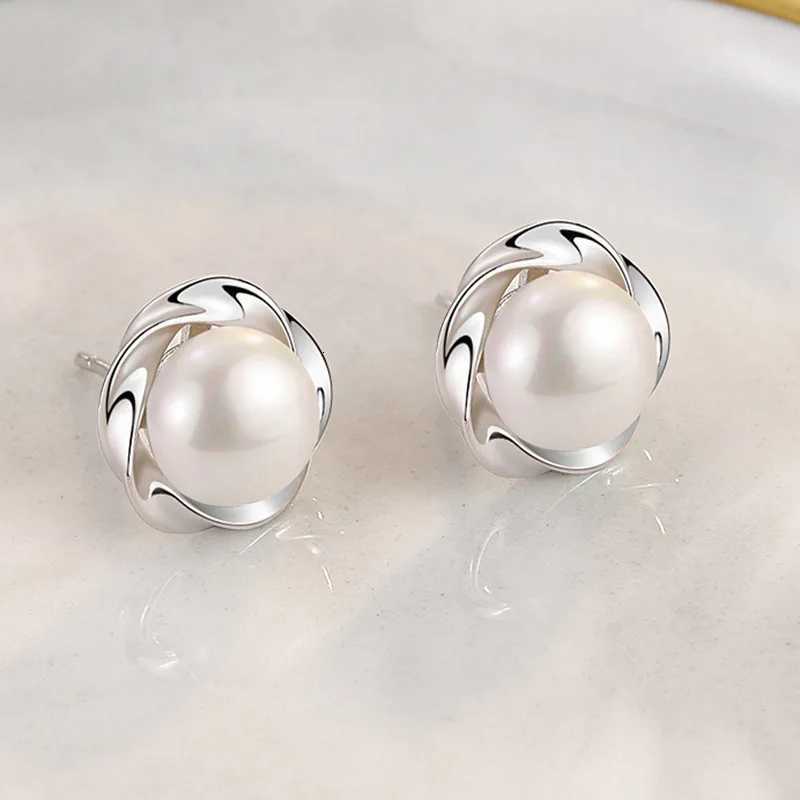 925 Sterling Silver Freshwater Cultured Pearl Button Ball Stud Earrings For Women As Best Gifts Jewelry Y250804