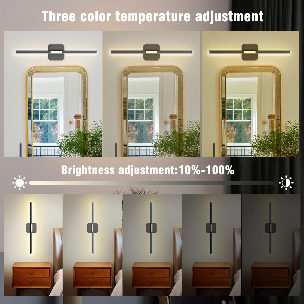 Ual Head Split Wall Lamp for Living Room/Study - Elegant Reading Light 10000mAh --HCP042